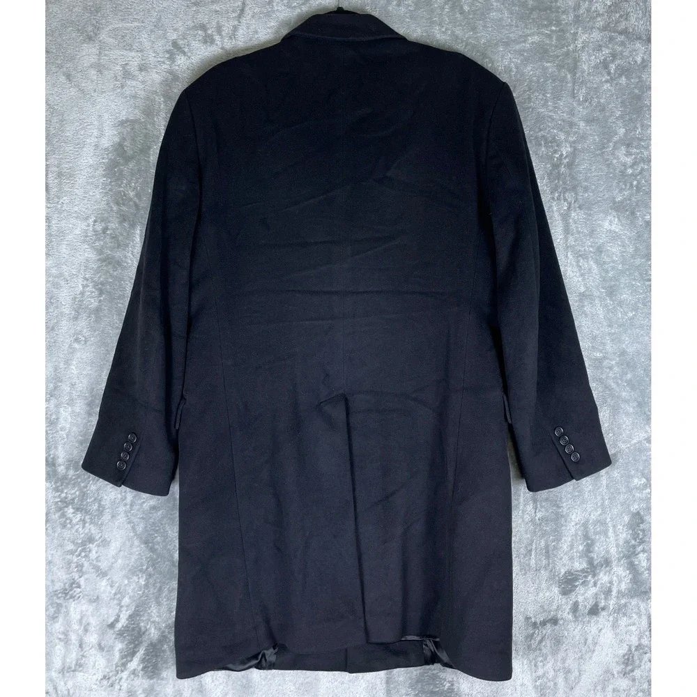 Manif. Tess. Risaliti Overcoat Mens 50 R Black Good Pure Cashmere Made In Italy